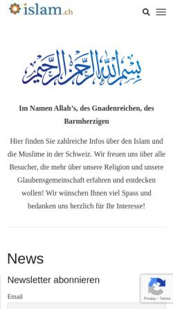 Vorschau der mobilen Webseite www.islam.ch, Islam in der Schweiz