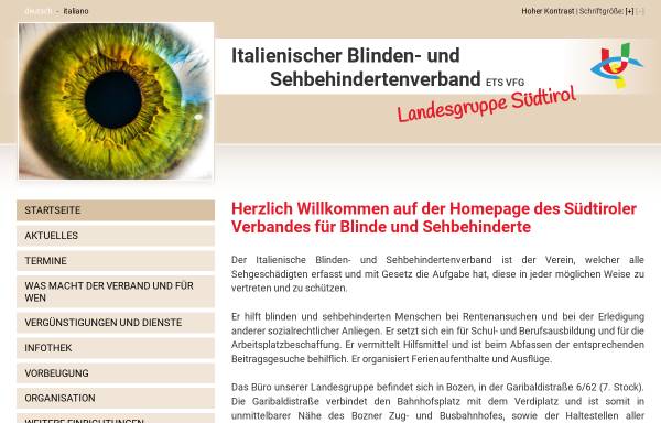 Vorschau von www.blindenverband.bz.it, Italienischer Blindenverband, Landesgruppe Südtirol
