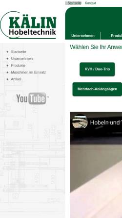 Vorschau der mobilen Webseite www.kaelin-hobeltechnik.ch, Kaelin Hobeltechnik AG, Reinach