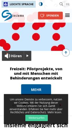 Vorschau der mobilen Webseite www.insieme.ch, Insieme Schweiz
