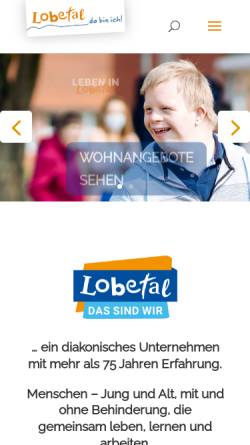 Vorschau der mobilen Webseite lobetalarbeit.de, Lobetalarbeit in Celle
