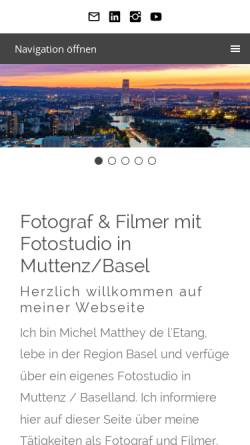 Vorschau der mobilen Webseite www.belichtungen.ch, Michel Matthey de l'Etang - Fotografische Belichtungen