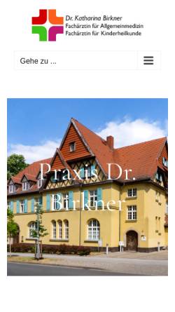 Vorschau der mobilen Webseite drbirkner.de, Praxis Dr. med. Katharina Birkner