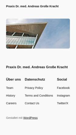 Vorschau der mobilen Webseite www.grossekracht.de, Hausarztpraxis Dr. med. Andreas Große Kracht