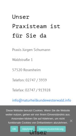 Vorschau der mobilen Webseite www.naturheilkundewesterwald.info, Schumann, Jürgen