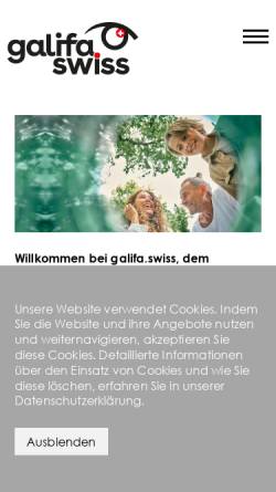 Vorschau der mobilen Webseite www.galifa.ch, Galifa Contactlinsen AG