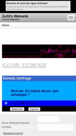 Vorschau der mobilen Webseite zui16.beepworld.de, Zui