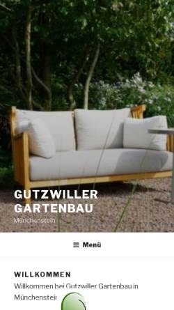 Vorschau der mobilen Webseite www.gutzwiller-gartenbau.com, Tobias Gutzwiller Gartenbau, Münchenstein