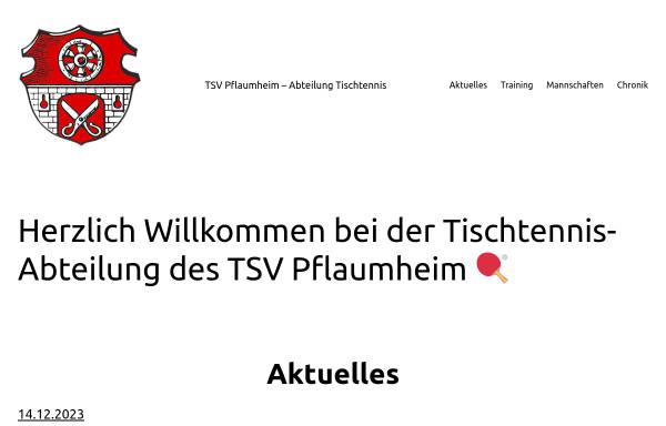 Vorschau von tsvpflaumheim-tt.de, TSV Pflaumheim Tischtennisabteilung