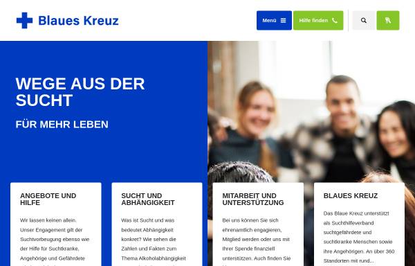 Vorschau von www.blaues-kreuz.de, Blaues Kreuz in Deutschland e.V.