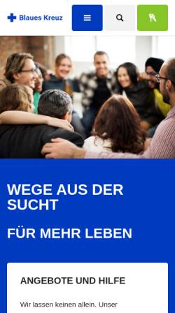 Vorschau der mobilen Webseite www.blaues-kreuz.de, Blaues Kreuz in Deutschland e.V.