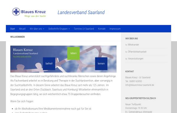 Vorschau von www.blaues-kreuz-saarland.de, Blaues Kreuz Saarland