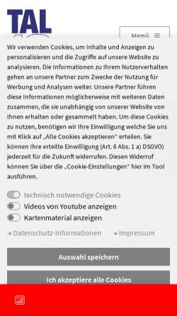 Vorschau der mobilen Webseite www.tal19.de, Tal 19