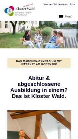 Vorschau der mobilen Webseite www.heimschule-kloster-wald.de, Heimschule Kloster Wald