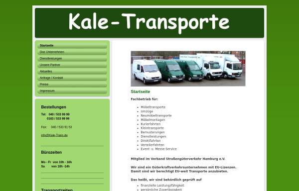 Vorschau von www.kale-trans.de, Maiko Kale Kleintransporte