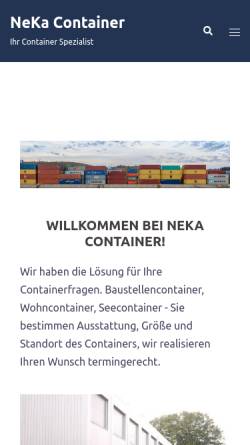 Vorschau der mobilen Webseite www.neka-container.de, NEKA Container Handel