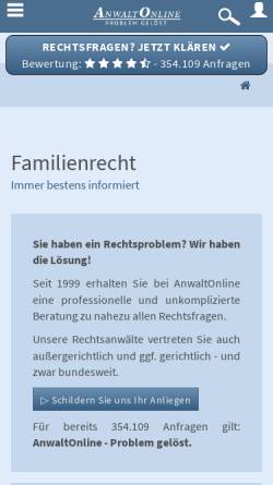 Vorschau der mobilen Webseite www.anwaltonline.com, AnwaltOnline - Familienrecht