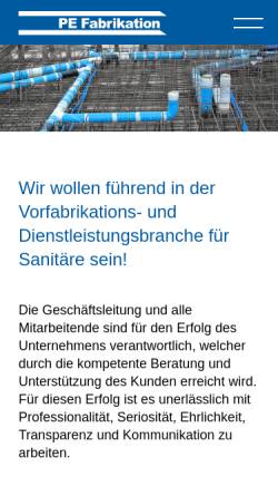 Vorschau der mobilen Webseite www.pe-fabrikation.ch, PE Fabrikations AG, Siebenen