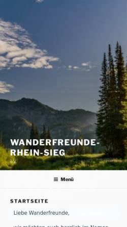 Vorschau der mobilen Webseite www.wanderfreunde-rhein-sieg.de, Wanderfreunde Rhein-Sieg e.V.