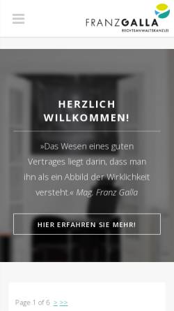 Vorschau der mobilen Webseite www.rechtlich.at, Rechtsanwalt Franz Galla