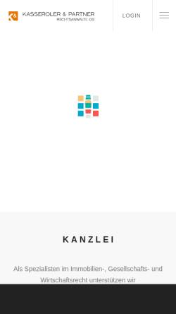 Vorschau der mobilen Webseite www.kasseroler.at, Rechtsanwälte Kasseroler und Partner
