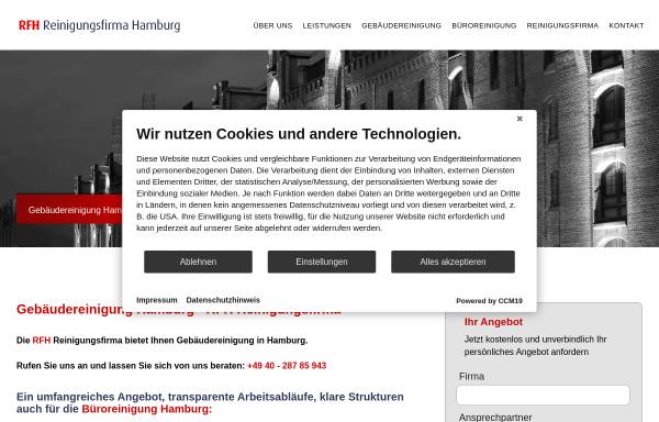 Vorschau von www.reinigungsfirma-hamburg.de, Reinigungsfirma Hamburg