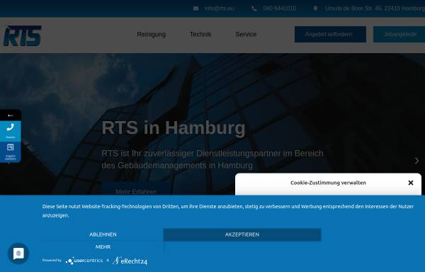 Vorschau von www.rts-gebaeudereinigung.de, RTS Gebäudereinigung