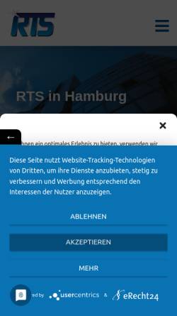Vorschau der mobilen Webseite www.rts-gebaeudereinigung.de, RTS Gebäudereinigung