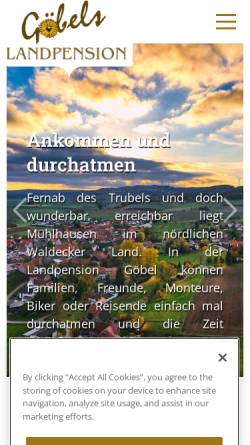 Vorschau der mobilen Webseite www.landpension-goebel.de, Landpension Göbel