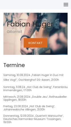 Vorschau der mobilen Webseite www.fabian-huger.de, Huger, Fabian