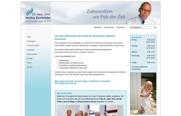 Vorschau von www.dr-markus-baumeister.de, Dr. med. dent. Markus Baumeister, Zahnarztpraxis