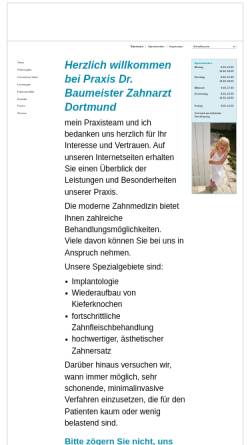 Vorschau der mobilen Webseite www.dr-markus-baumeister.de, Dr. med. dent. Markus Baumeister, Zahnarztpraxis