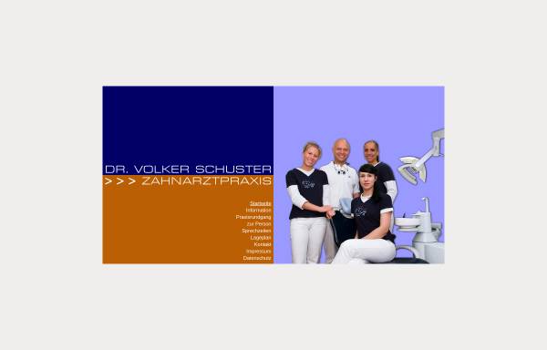 Vorschau von www.docschuster.de, Dr. med. dent. Volker Schuster, Zahnarztpraxis