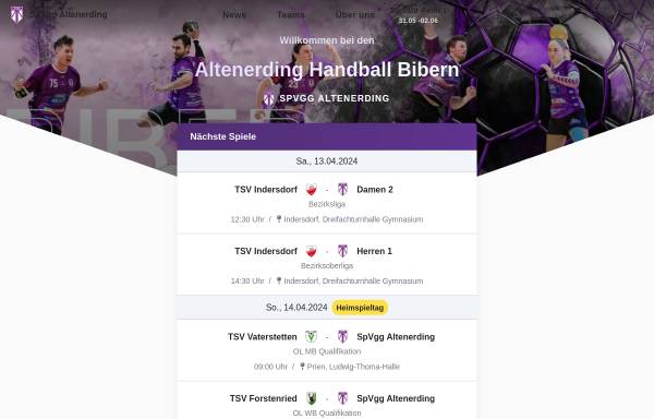 Vorschau von www.altenerding-biber.de, SpVgg Altenerding e.V. - Abteilung Handball
