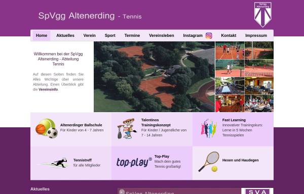Vorschau von www.tennisverein-altenerding.de, SpVgg Altenerding e.V. - Abteilung Tennis