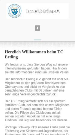 Vorschau der mobilen Webseite www.tc-erding.de, TC Erding e. V.