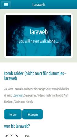 Vorschau der mobilen Webseite www.laraweb.de, Tomb Raider (nicht nur) für Dummies
