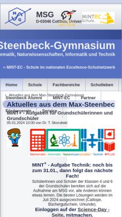 Vorschau der mobilen Webseite steenbeck-gymnasium.de, Max Steenbeck Gymnasium