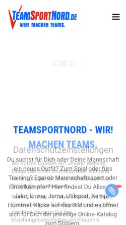 Vorschau der mobilen Webseite www.teamsportnord.de, Dc Teamsport Nord, Renate Dievenkorn