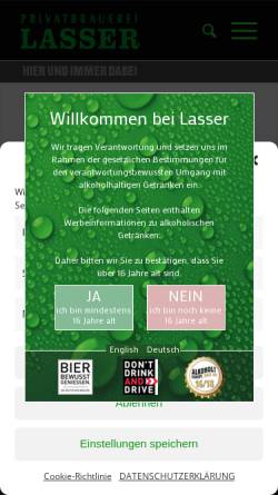 Vorschau der mobilen Webseite lasser.de, Brauerei Lasser GmbH