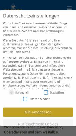 Vorschau der mobilen Webseite www.farny.de, Edelweißbrauerei Farny