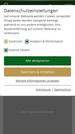 Vorschau der mobilen Webseite www.waldhaus-bier.de, Privatbrauerei Waldhaus Joh. Schmid GmbH