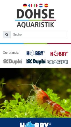 Vorschau der mobilen Webseite dohse-aquaristik.com, Dohse Aquaristik KG
