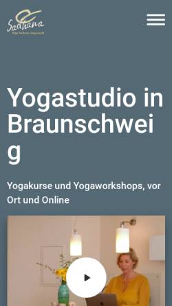 Vorschau der mobilen Webseite sadhana-yoga.de, Praxis für Yoga und Gesundheit in Braunschweig