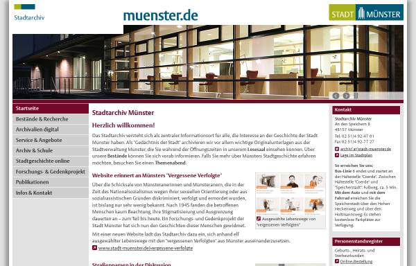Vorschau von www.stadt-muenster.de, Stadtarchiv Münster