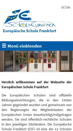 Vorschau der mobilen Webseite www.esffm.org, Europäische Schule Frankfurt (ESF), Deutschland