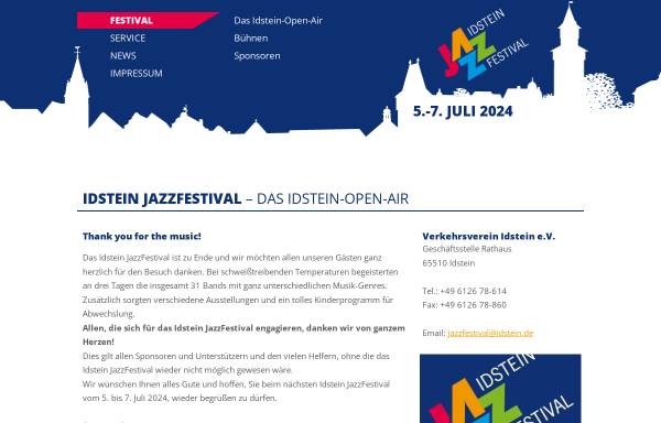 Vorschau von www.idstein-jazzfestival.de, Idstein Jazzfestival