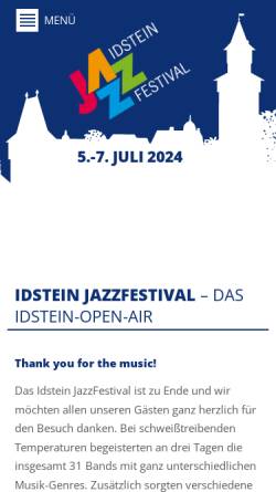 Vorschau der mobilen Webseite www.idstein-jazzfestival.de, Idstein Jazzfestival