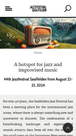Vorschau der mobilen Webseite www.jazzsaalfelden.com, Jazz Saalfelden