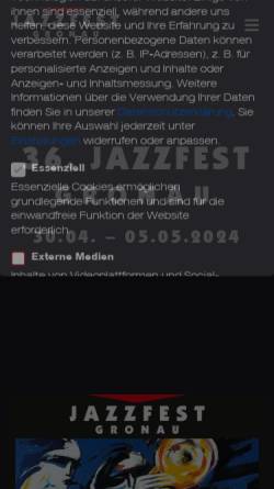 Vorschau der mobilen Webseite www.jazzfest.de, Jazzfest Gronau